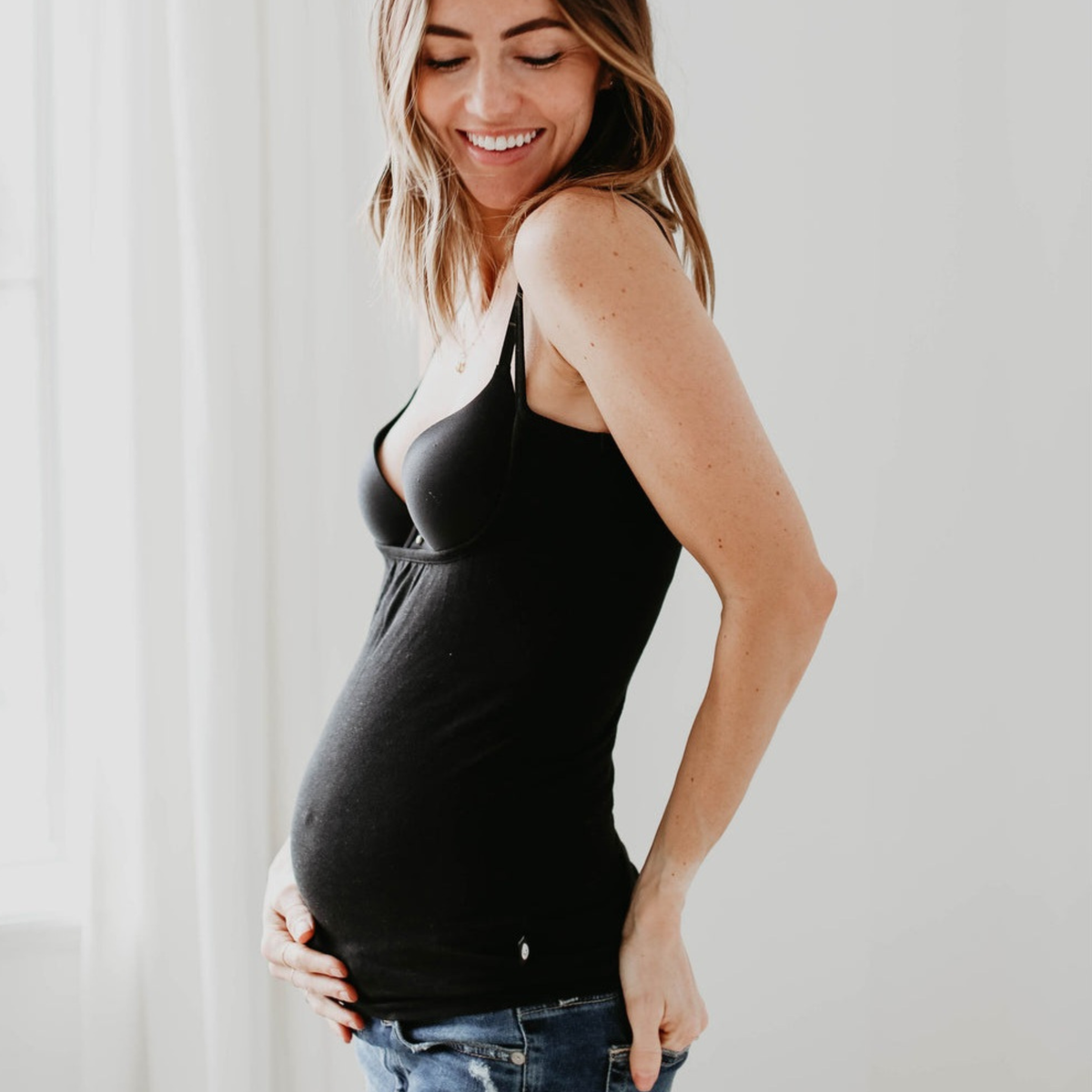 Midnight Black Nursing Tank Top- bamboo