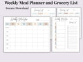 Weekly Meal Planner & Grocery List | Instant Download | Printable PDF | Letter Size 8.5 x 11