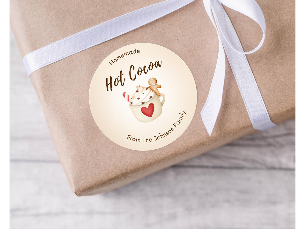 Editable Custom Homemade Hot Cocoa Sticker Template Bundle | Editable with Canva | Digital Download