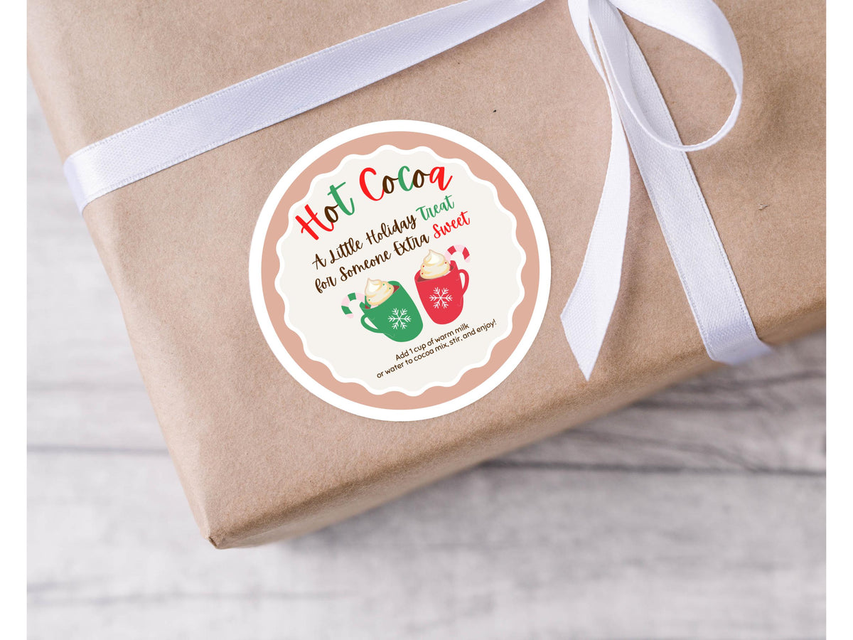 Editable Homemade Hot Cocoa Stickers | Editable in Canva | Digital Download