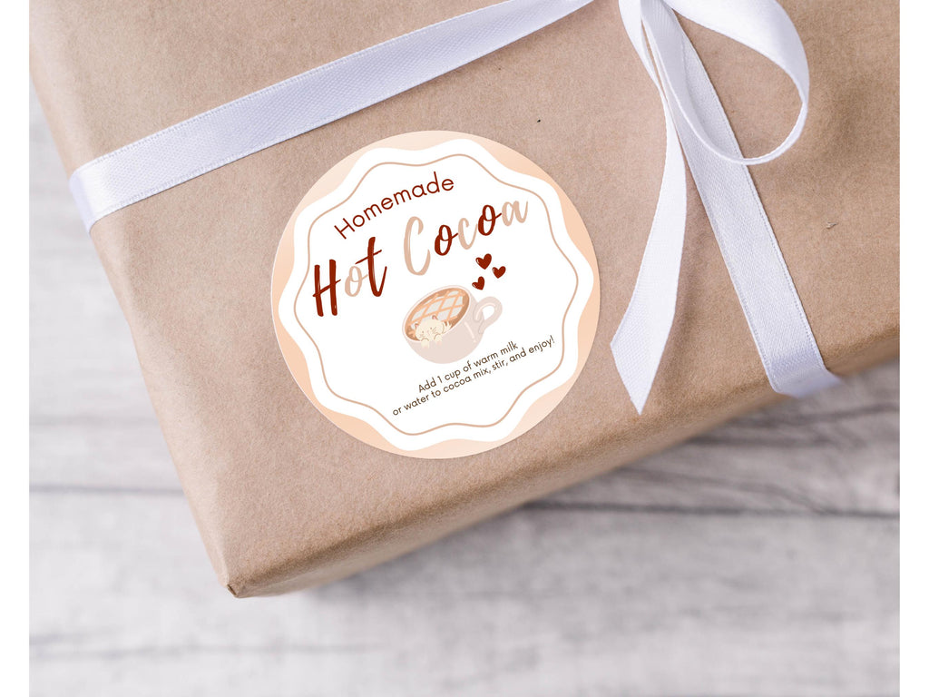 Editable Homemade Hot Cocoa Sticker | Editable in Canva | Digital Download