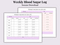 Gestational Diabetes Blood Sugar Log | Weekly Tracker (Printable PDF)
