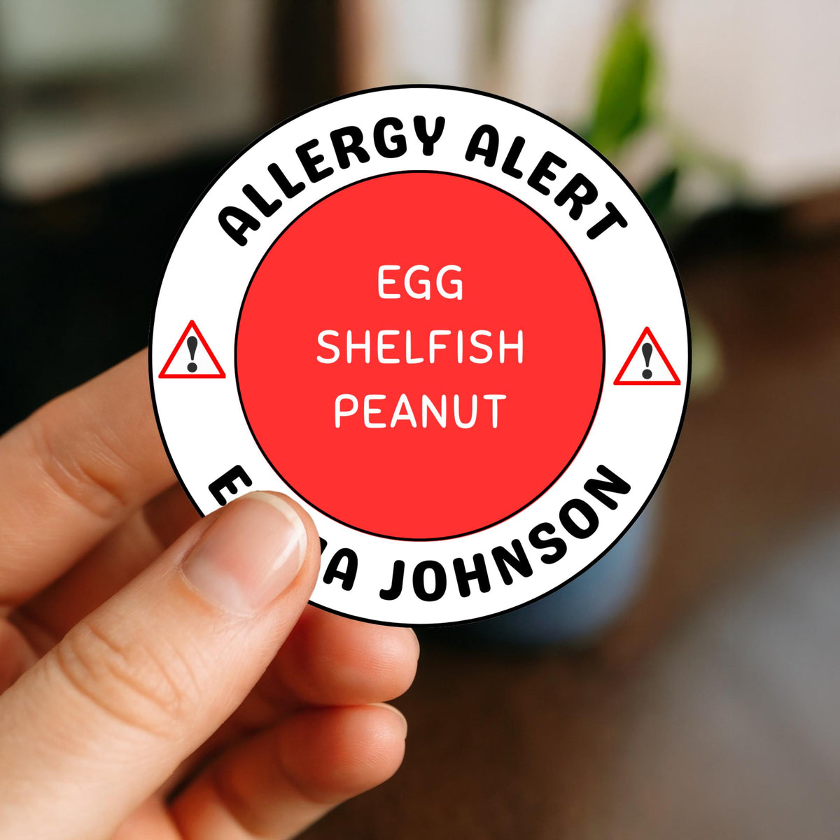 Editable Allergy Alert Stickers | Editable in Canva | Digital Download