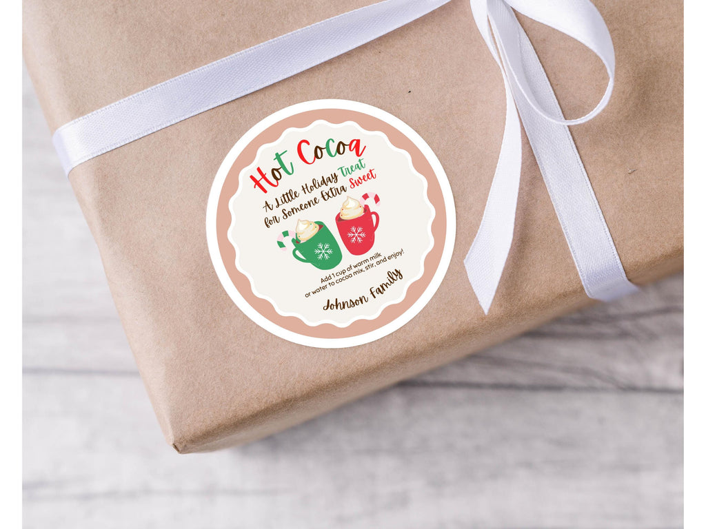 Editable Homemade Hot Cocoa Stickers | Editable in Canva | Digital Download