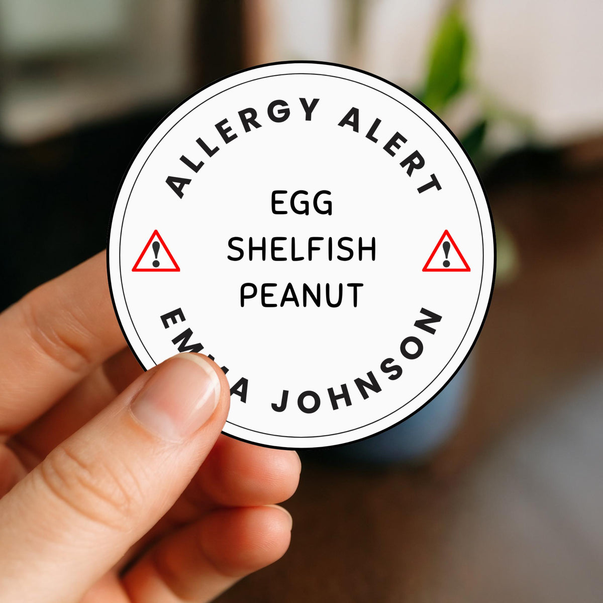 Editable Allergy Alert Stickers | Editable in Canva | Digital Download