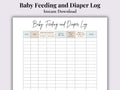 Baby Feeding & Diaper Tracker | Printable Baby Log (PDF Download)
