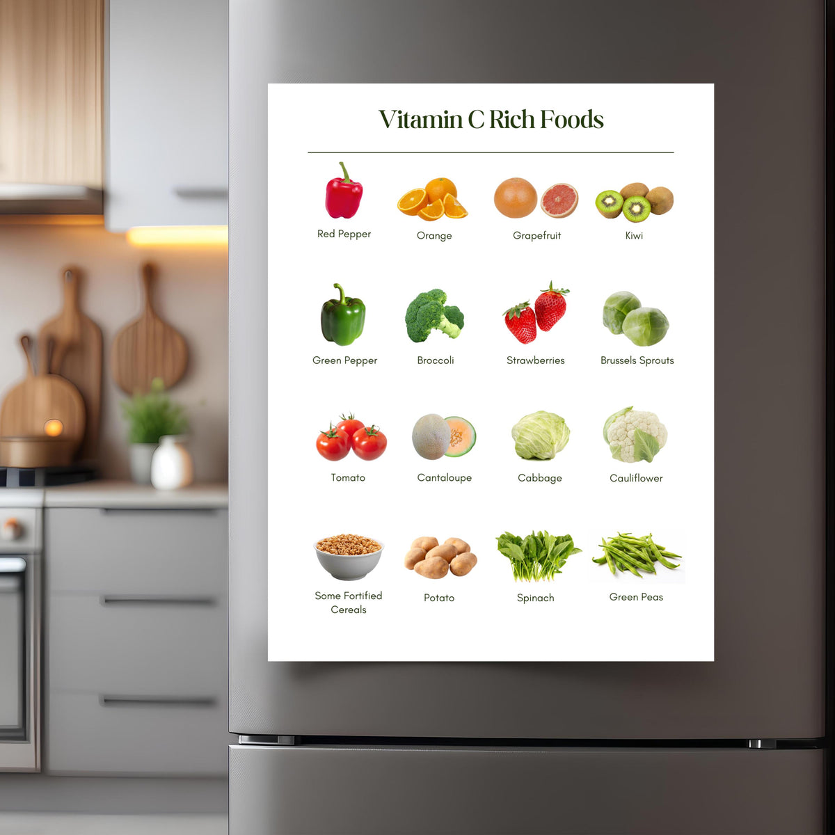 Vitamin C Rich Foods List | Infographic | Instant Download | Printable PDF